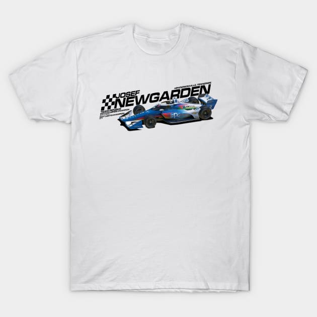 Josef Newgarden 2022 alt (black) T-Shirt by Sway Bar Designs